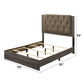 Avantika - Eastern King Bed - Fabric & Rustic Gray Oak