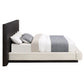 Clayten - Eastern King Bed - Beige Linen & Espresso