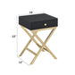 Coleen - Accent Table - Black & Brass