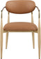 Ronda - Vegan Leather Upholstered Dining Arm Chair - Natural Legs