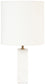 Vellum - Genuine Marble Base And Linen Textured Fabric Shade Table Lamp