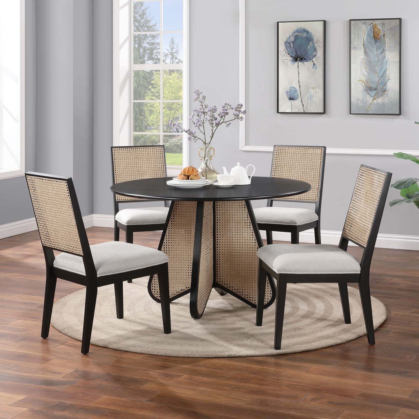 Butterfly - Solid Wood And Natural Cane Table