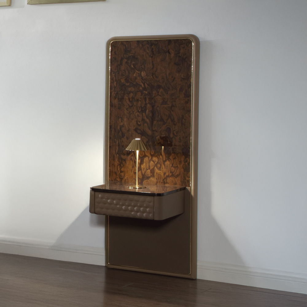 Marcelino - Nightstand With Wall Pier (EK) - Cherry Oak