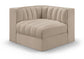 Rummi - Velvet Performance Fabric Upholstered Modular Corner Chair