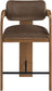 Cedra - Velvet Performance Fabric Upholstered Counter Stool - Brown Frame