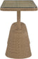 Seacrest - Tempered Glass Top And Wicker Outdoor Patio Bar Height Table