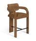 Cedra - Velvet Performance Fabric Upholstered Counter Stool - Brown Frame