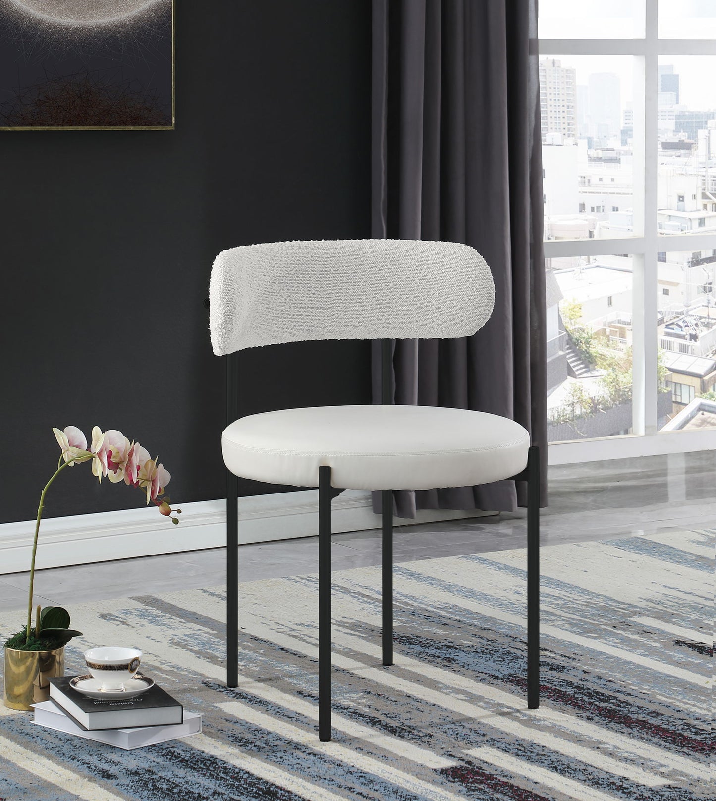 Beacon - Faux Leather Dining Chair With Black Legs (Set of 2)