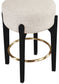 Torino - Backless Counter Stool With Brushed Black Base (Set of 2)