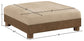 Turin - Chenille Fabric Upholstered Modular Ottoman - Walnut Base