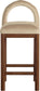 Conrad - Velvet Counter Stool With Brown Legs