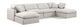 Indulge - Linen 6 Piece Modular Double Chaise Sectional