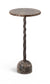 Helix - Genuine Marble Top And Aluminum Base End / Side Table - Brown / Bronze