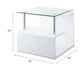 Nevaeh - End Table - Clear Glass Top & White High Gloss