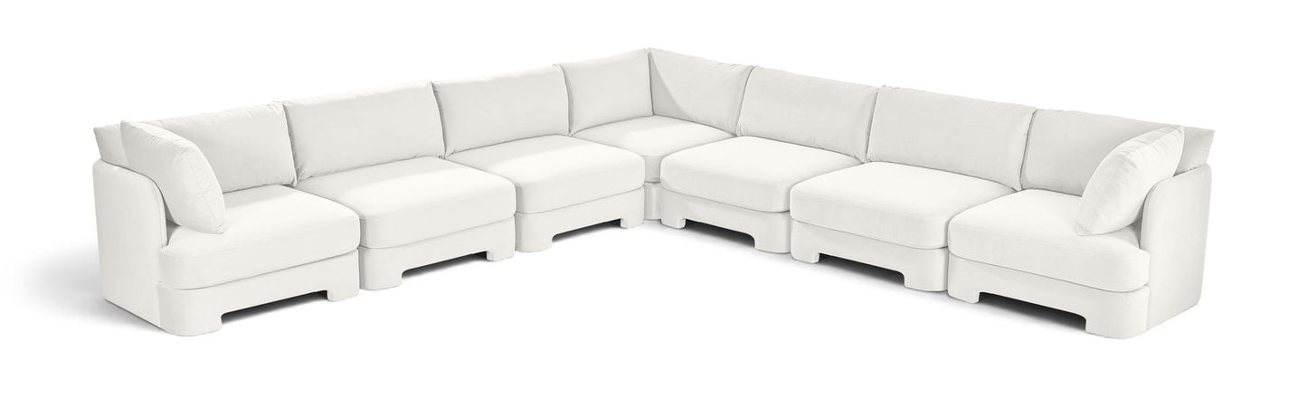 Hammond - Velvet Performance Fabric Upholstered 7 Piece Corner Sectional