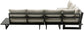 Maldives - 4 Piece Water Resistant Outdoor Patio Modular Sectional With Gray Base
