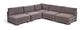 Hammond - Velvet Performance Fabric Upholstered 5 Piece Armless Sectional