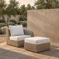 Seacrest - Olefin Water Resistant Fabric And Wicker Outdoor Patio Right Arm Chair