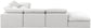 Indulge - Linen 6 Piece Modular Armless Sectional - White