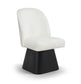 Marlowe - Linen Textured Fabric Upholstered Swivel Dining Side Chair - Stained Black