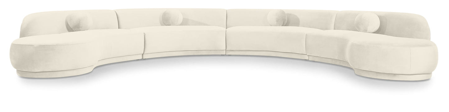 Avra - 189" Velvet Performance Fabric Upholstered Sectional