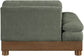 Turin - Chenille Fabric Upholstered Modular Arm Chair - Walnut Base