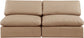 Comfy - Faux Leather Modular Armless Sofa 2 Pieces - Light Brown