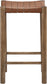 Entwine - Vegan Leather Upholstered Backless Counter Stool - Painted Brown