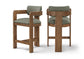 Sacha - Vegan Leather Upholstered Counter Stool With Brown Base