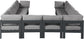 Nizuc - Outdoor Patio 12 Piece Modular Sectional With Gray Frame