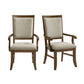 Phillipe - Dining Arm Chair With Fabric (Set of 2) - Cherry And Gray