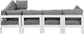 Nizuc - Outdoor Patio 6 Piece Modular Sectional With White Frame