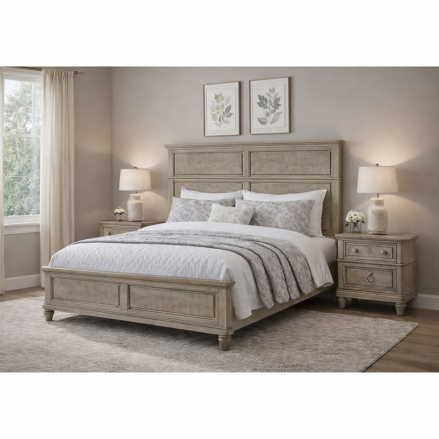 Whit-Ash - Panel Bedroom Set