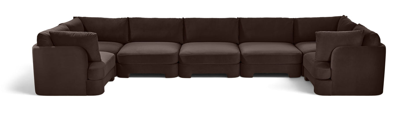 Hammond - Velvet Performance Fabric Upholstered 7 Piece U-Shaped Sectional