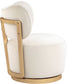 Elara - Velvet Upholstered Swivel Accent Chair - Stained Natural