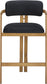 Aurum - Vegan Leather Upholstered Counter Stool With Brushed Brass Base