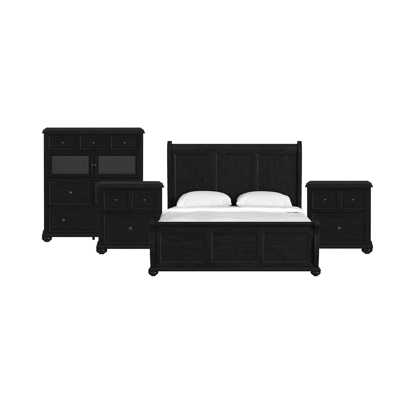 Heritage - Sleigh Bedroom Set - Black