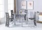 D324 - 5 Piece Dining Room Set (Pub Table, 4 Chairs) - Pearl Silver