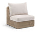 Seacrest - Olefin Water Resistant Fabric And Wicker Outdoor Patio Armless Chair
