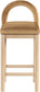 Conrad - Velvet Counter Stool With Natural Legs - Saddle