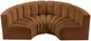 Arc - Velvet 4 Piece U-Shaped Modular Sofa - Saddle