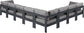 Nizuc - Outdoor Patio 8 Piece Modular Sectional With Gray Frame