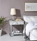 Wither - Accent Table - White Printed Faux Marble & Chrome