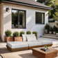 Mirella - 3 Piece Water Resistant Fabric Upholstered Outdoor Patio Modular Sofa