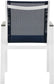 Nizuc - Outdoor Patio Dining Arm Chair With White Frame And Gray Arms (Set of 2)