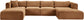 Shaggy - Fabric 5 Piece Modular Sectional With Chaise And Ottoman