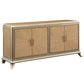 Dodie - Console Cabinet - Natural Oak Sunburst Pattern & Taupe Champaign
