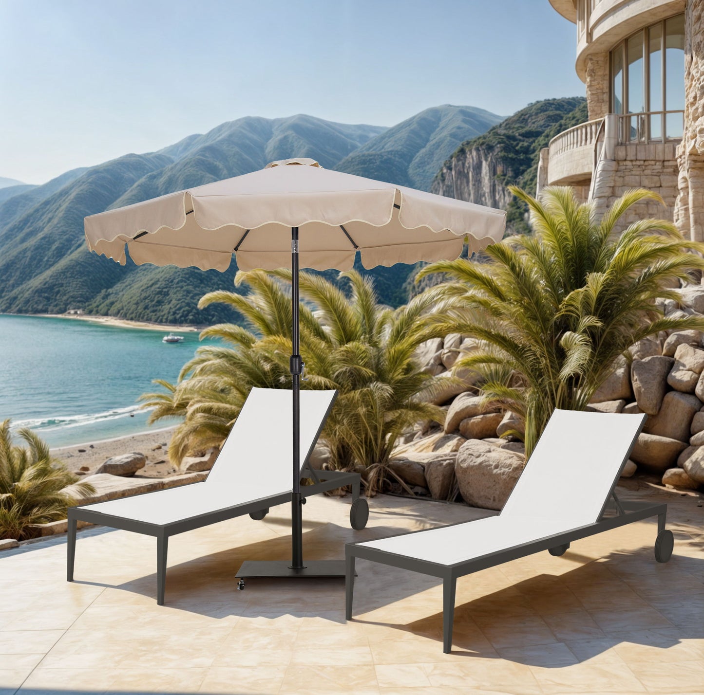 Amalfi - Patio Umbrella - Black Pole