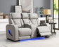 U71 - Power Reclining Loveseat With Power Headrest, Massage, Heat, Ambient Light, Storage Arms / USB And Wireless Charger - Gray