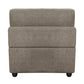 Rylie - Modular Armless Chair With Pillow - Brown Linen